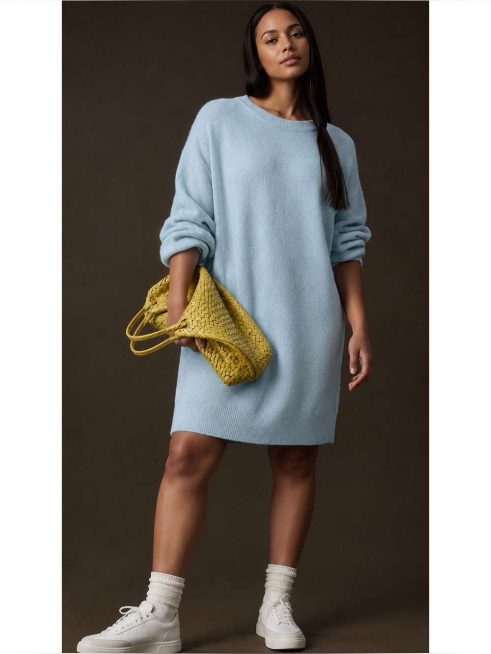 NWT Anthropologie Daily Practice Oversized Light Blue Sweater Dress